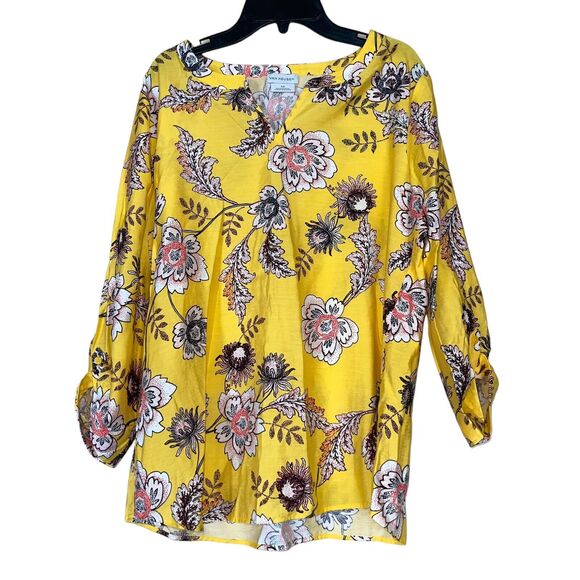 Van Heusen Blouse Lemon Floral Bundle Shirts Popover Tunic - Picture 2 of 15